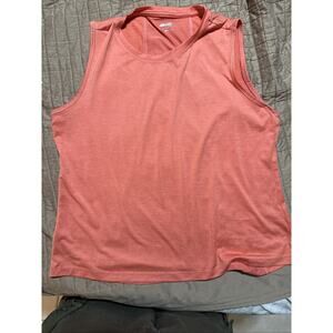 Avia Bright Coral Tank Top Sleeveless Shirt Size L Large 12-14 Breathable Back